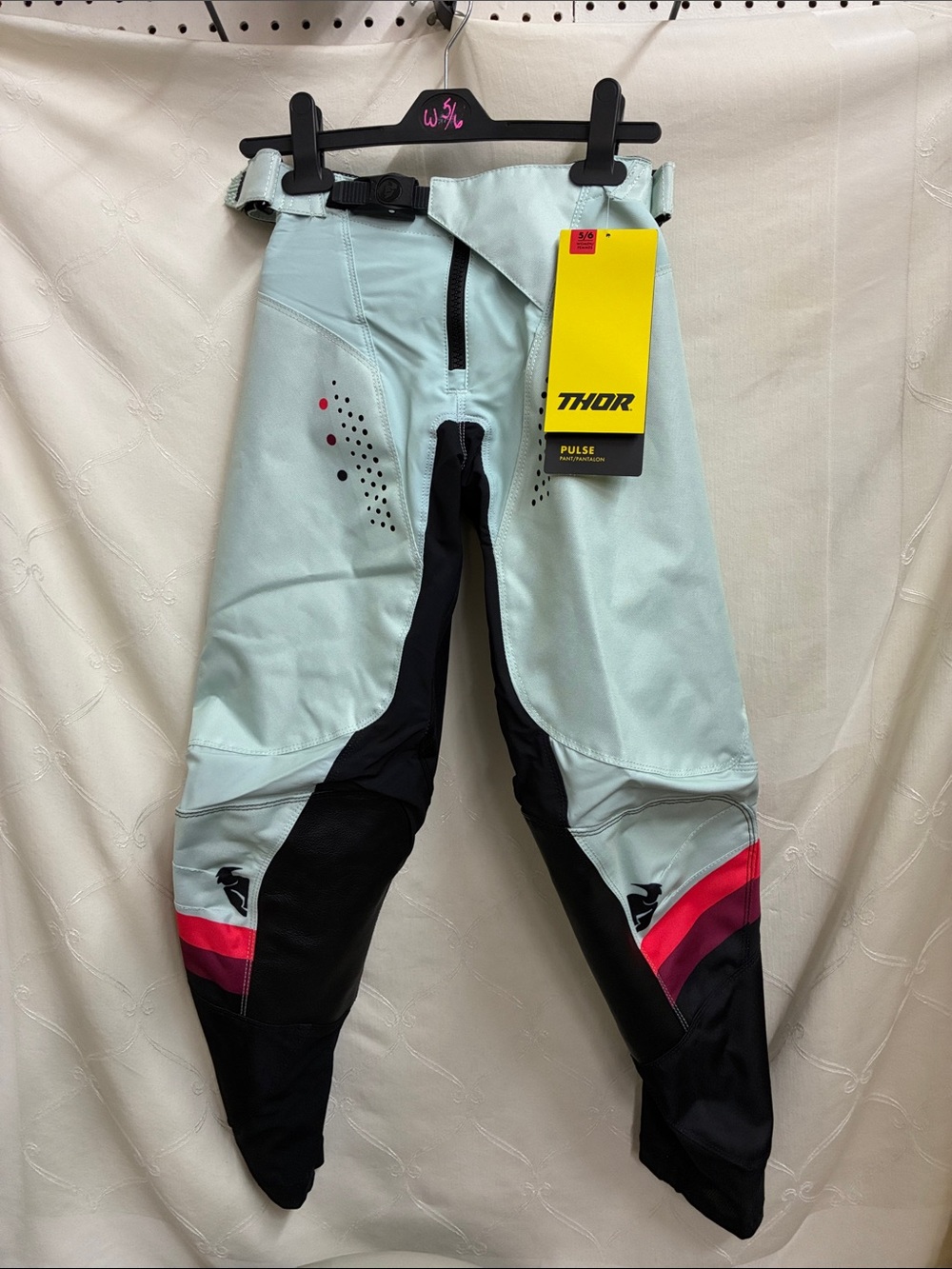 Thor Pulse Motocross Pants in Light Aqua, Black and Pink